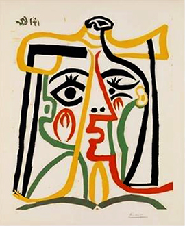 Pablo Picasso, Tete de Femme, Linocut, 1962